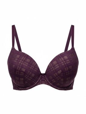 Torrid Bra 42DD Purple Lace Plunge Push Up Strappy Center Detail